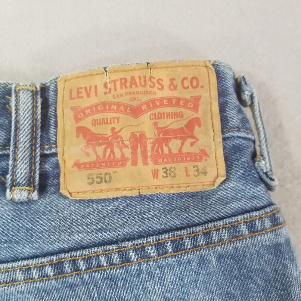 Levi's 550‎ jeans men's 38x32 relaxed fit tapered straight blue denim pants
